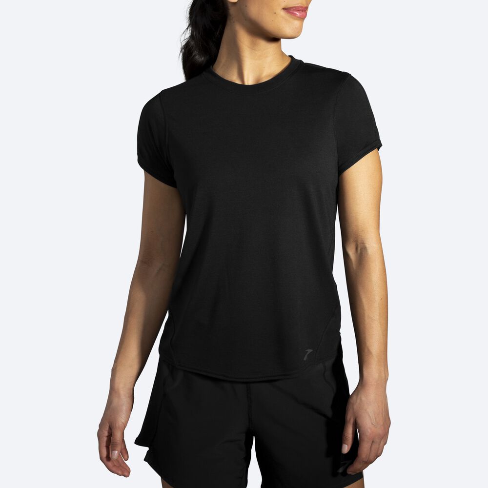 Camiseta Brooks Distance Short Sleeve Mujer Negras | CR58930