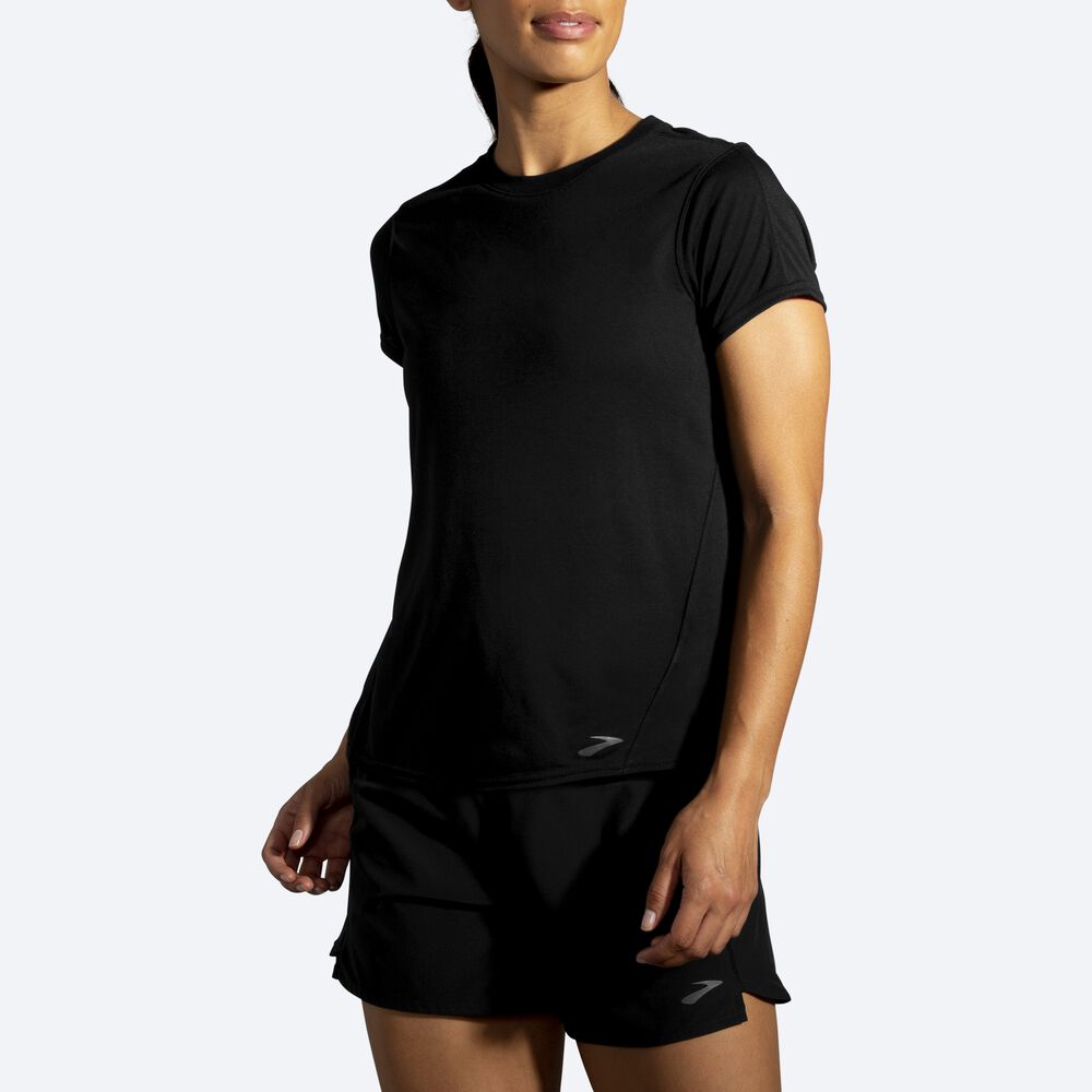 Camiseta Brooks Distance Short Sleeve Mujer Negras | CR58930