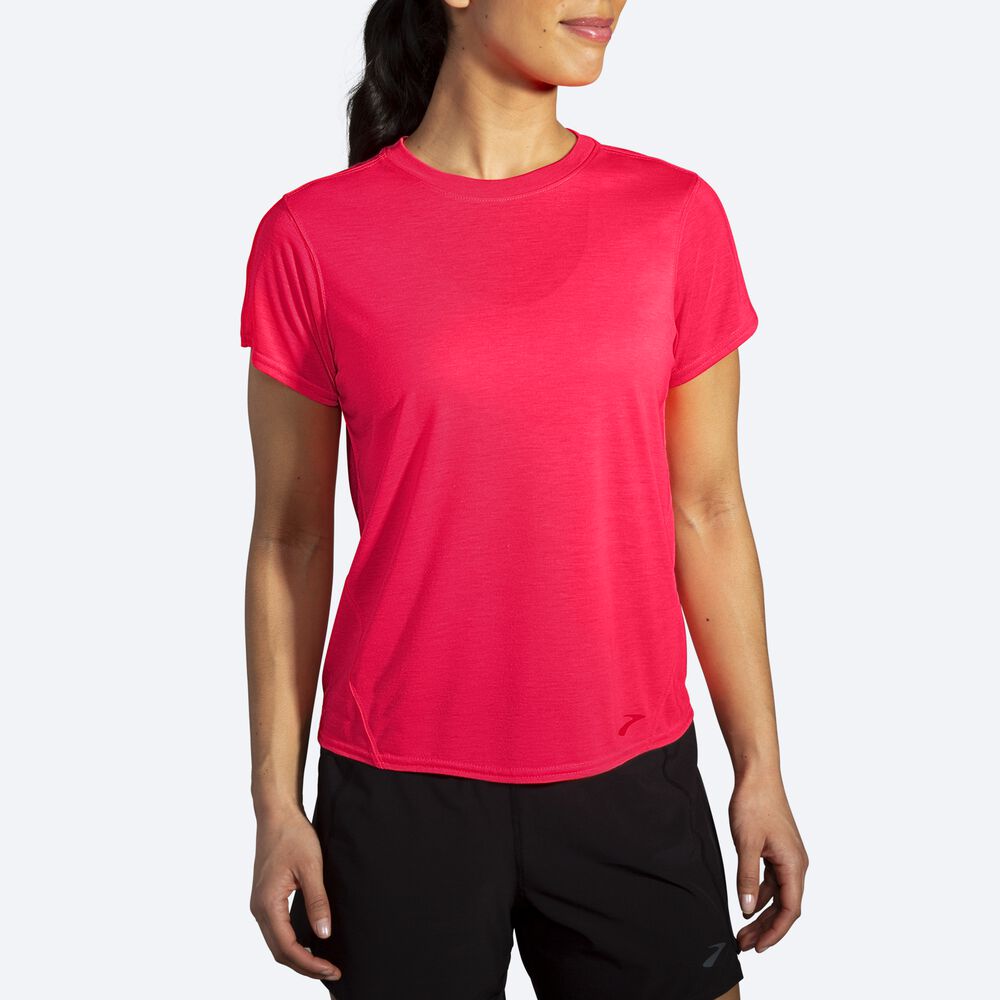 Camiseta Brooks Distance Short Sleeve Mujer Rosas | CR59130