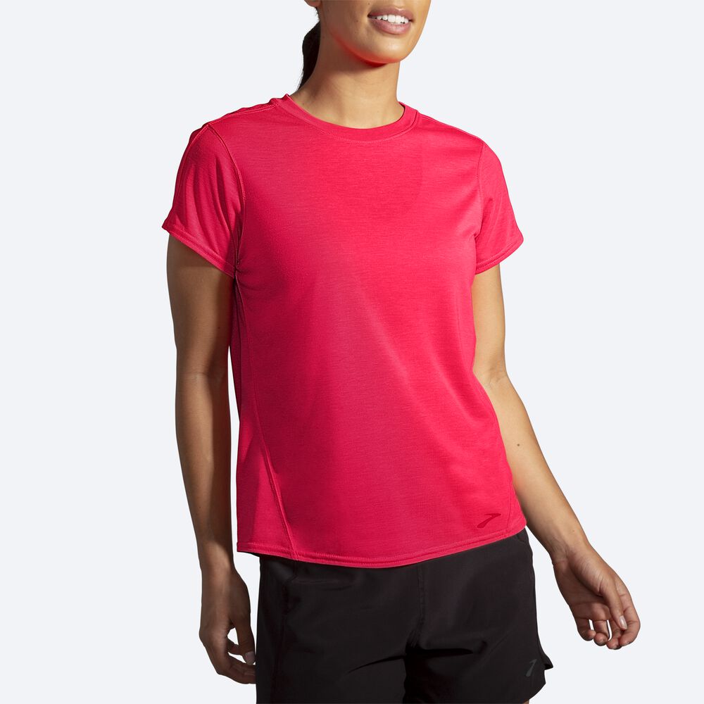 Camiseta Brooks Distance Short Sleeve Mujer Rosas | CR59130