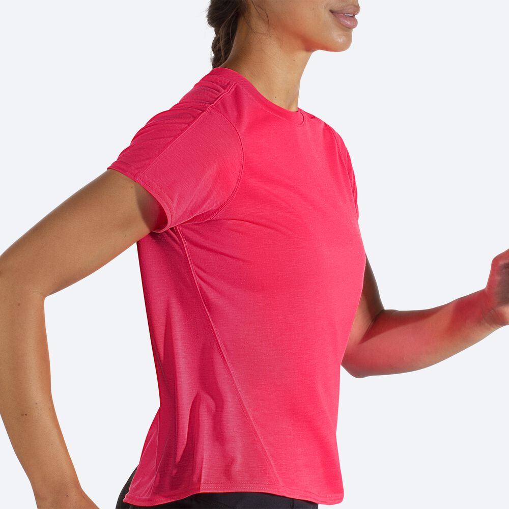 Camiseta Brooks Distance Short Sleeve Mujer Rosas | CR59130