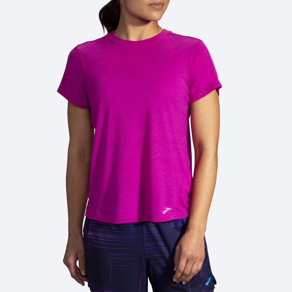 Camiseta Brooks Distance Short Sleeve Mujer Rosas | CR62750