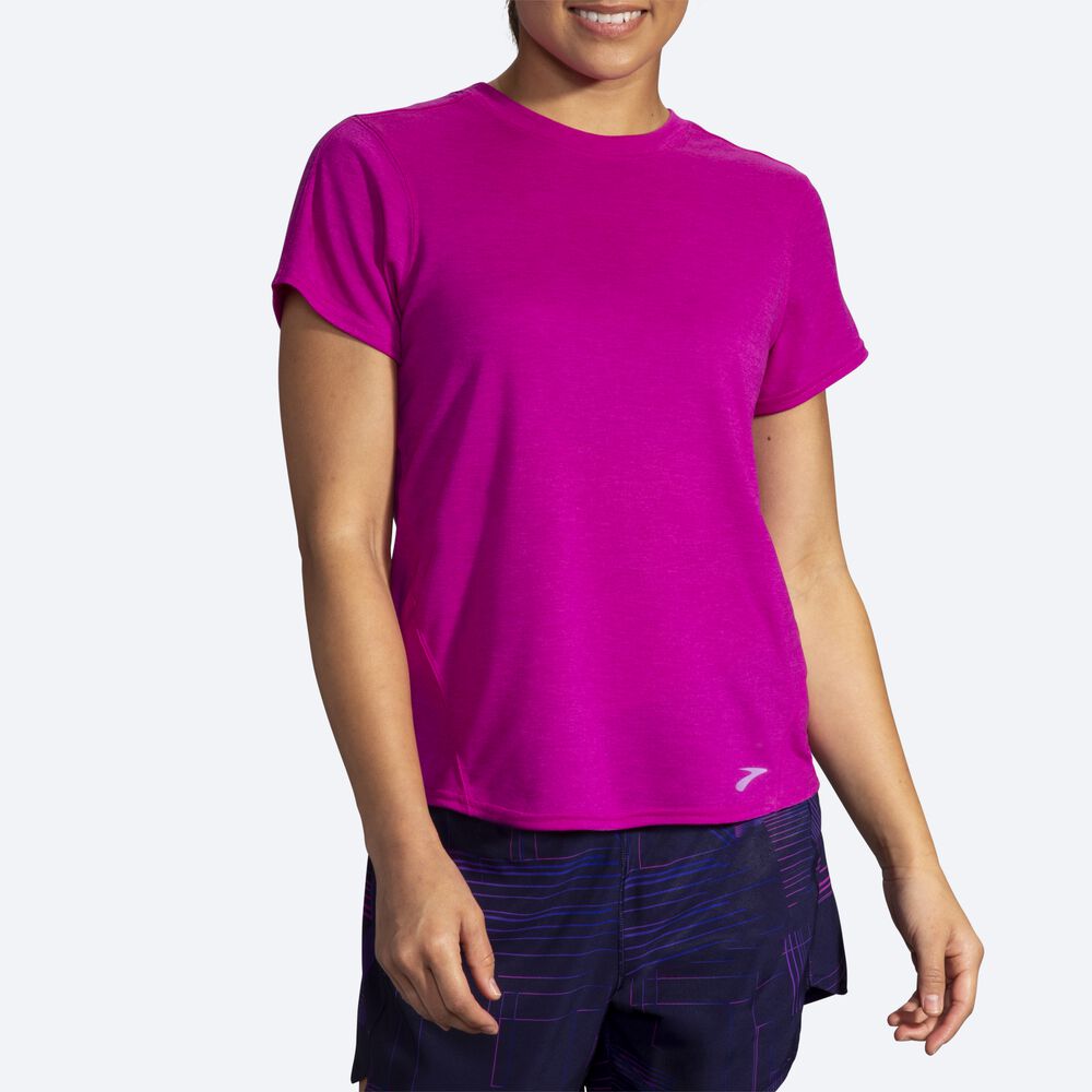 Camiseta Brooks Distance Short Sleeve Mujer Rosas | CR62750