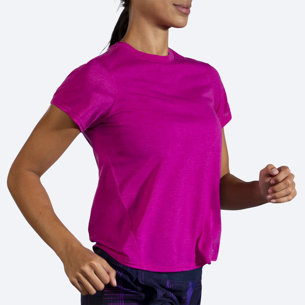 Camiseta Brooks Distance Short Sleeve Mujer Rosas | CR62750