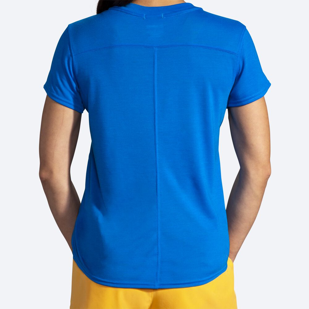 Camiseta Brooks Distance Short Sleeve Mujer Azules | CR65423