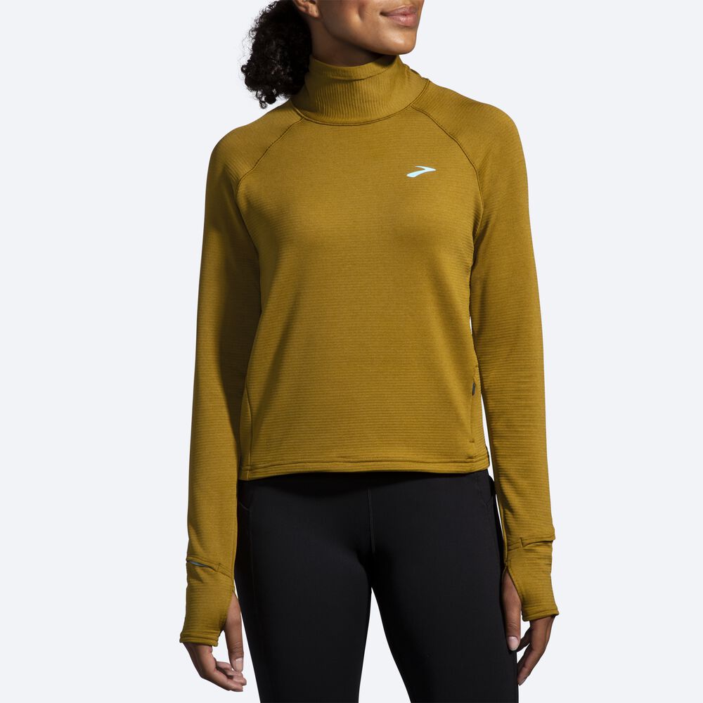 Camiseta Brooks Notch Thermal Long Sleeve 2.0 Mujer Verde Oliva | CR32571