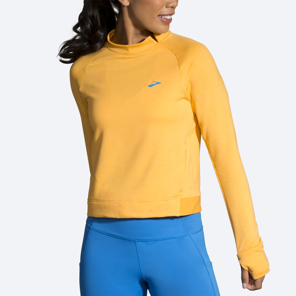 Camiseta Brooks Notch Thermal Long Sleeve Mujer Amarillo | CR50837