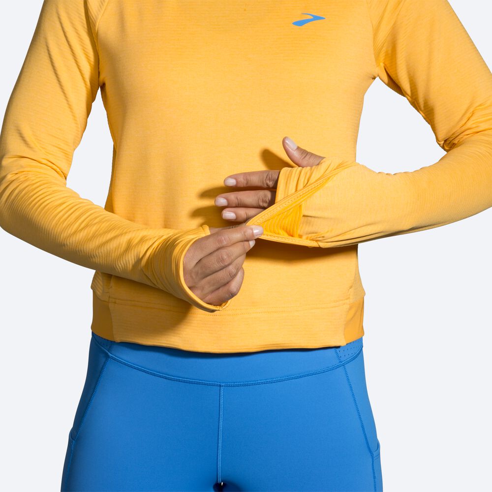 Camiseta Brooks Notch Thermal Long Sleeve Mujer Amarillo | CR50837