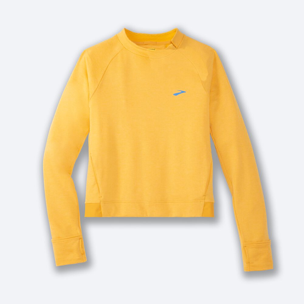 Camiseta Brooks Notch Thermal Long Sleeve Mujer Amarillo | CR50837