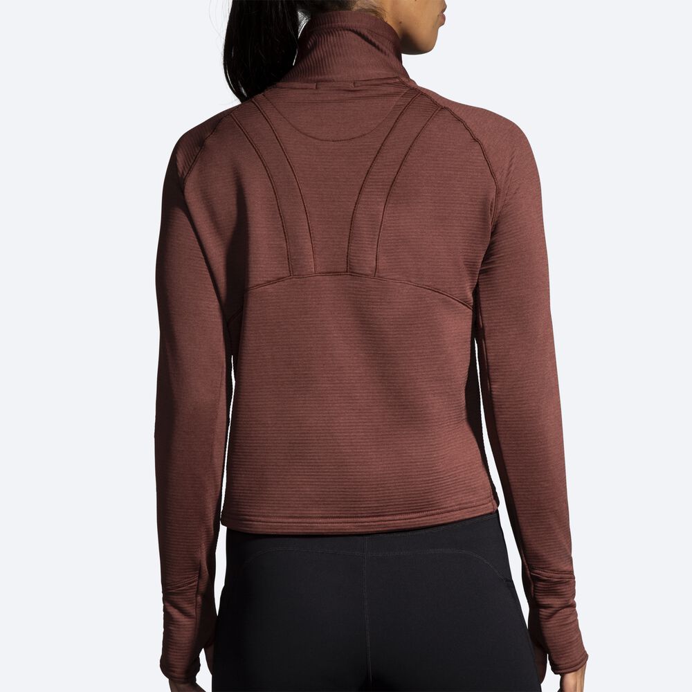 Camiseta Brooks Notch Thermal Long Sleeve 2.0 Mujer Chocolate | CR58067