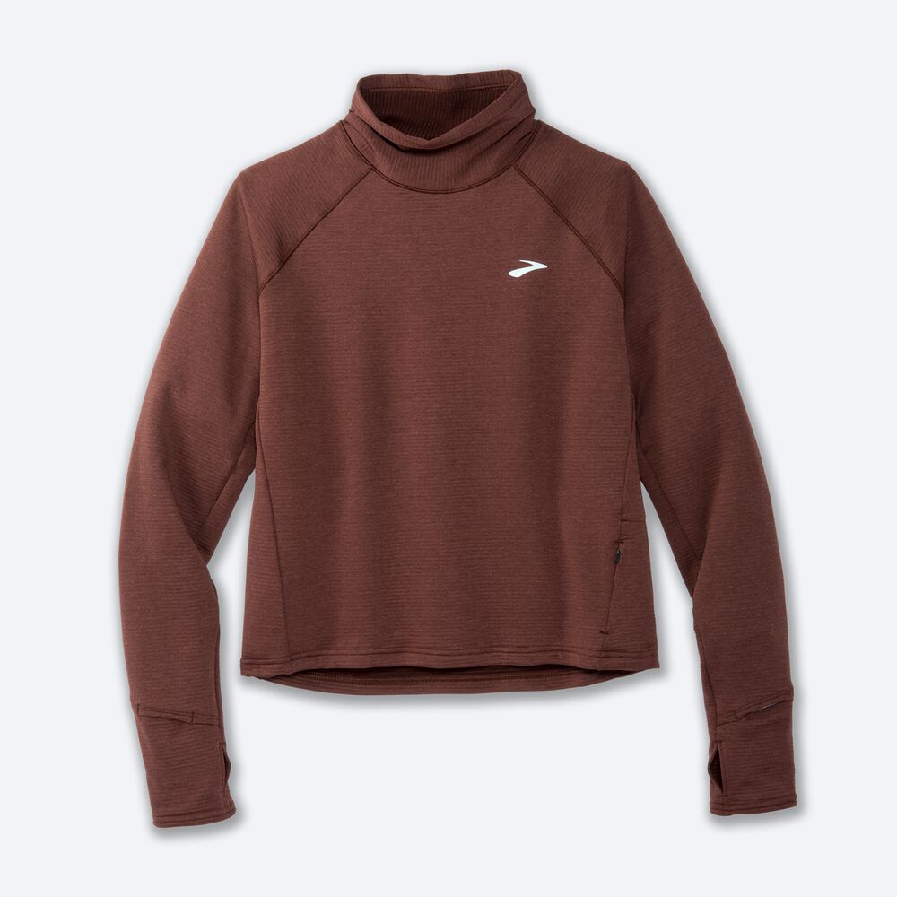 Camiseta Brooks Notch Thermal Long Sleeve 2.0 Mujer Chocolate | CR58067