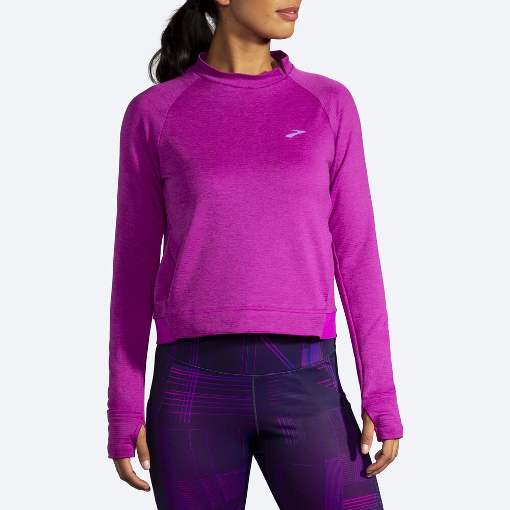 Camiseta Brooks Notch Thermal Long Sleeve Mujer Rosas | CR72480