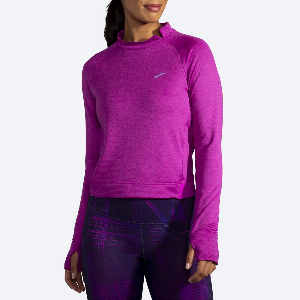 Camiseta Brooks Notch Thermal Long Sleeve Mujer Rosas | CR72480