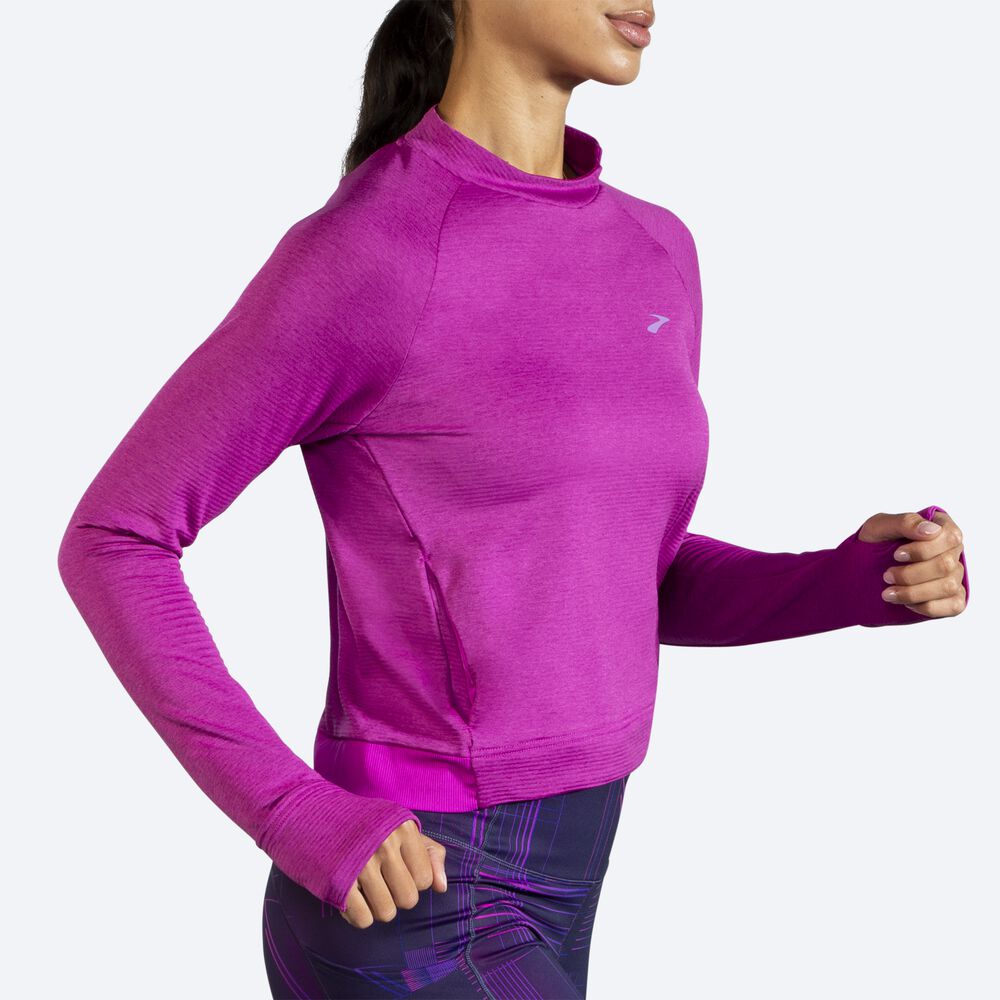 Camiseta Brooks Notch Thermal Long Sleeve Mujer Rosas | CR72480