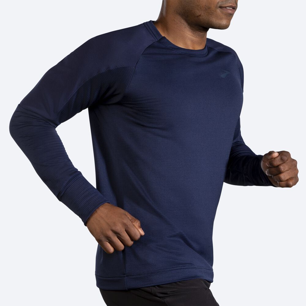 Camiseta Brooks Notch Thermal Long Sleeve Hombre Azul Marino | CR92685