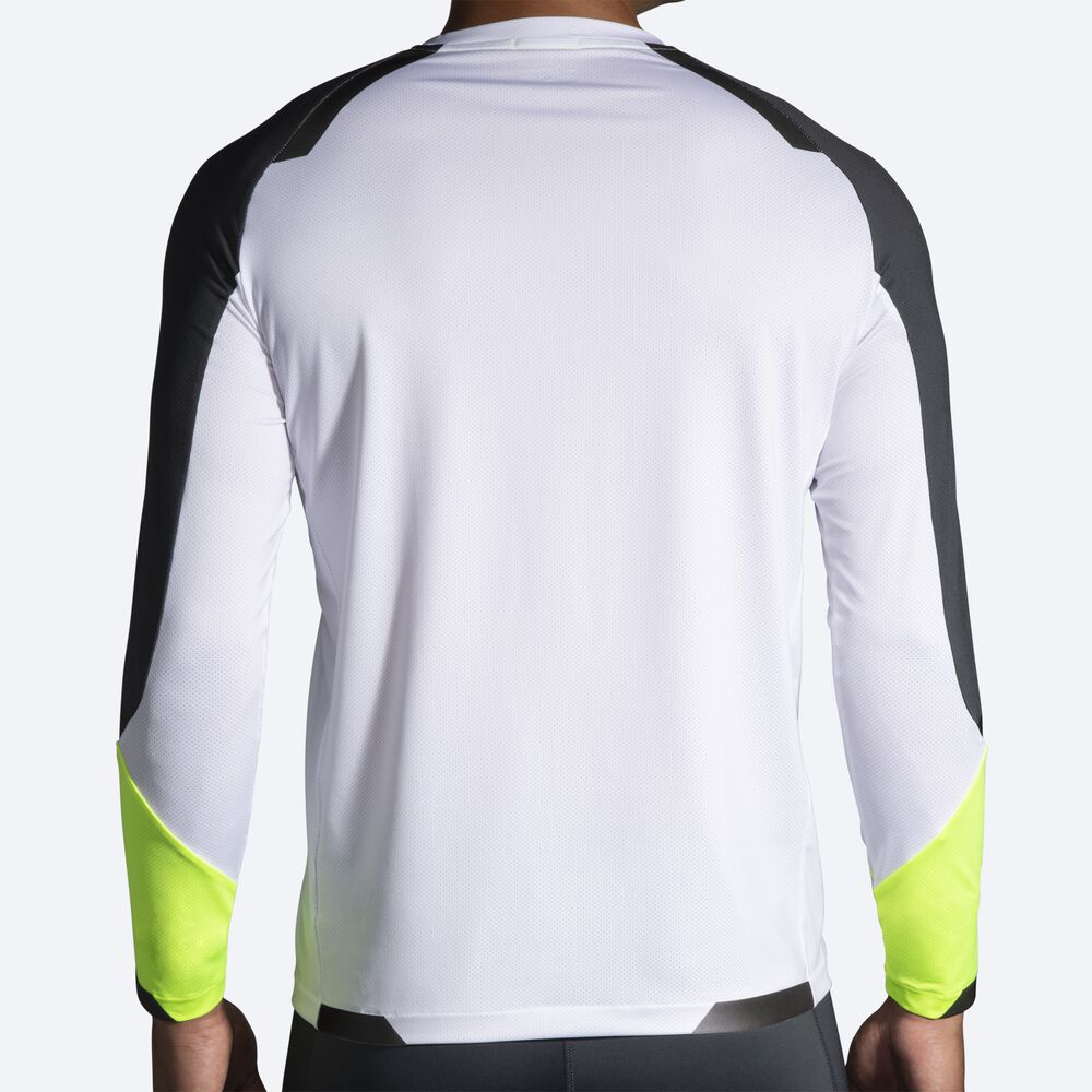 Camiseta Brooks Run Visible Long Sleeve Hombre Blancas | CR73945