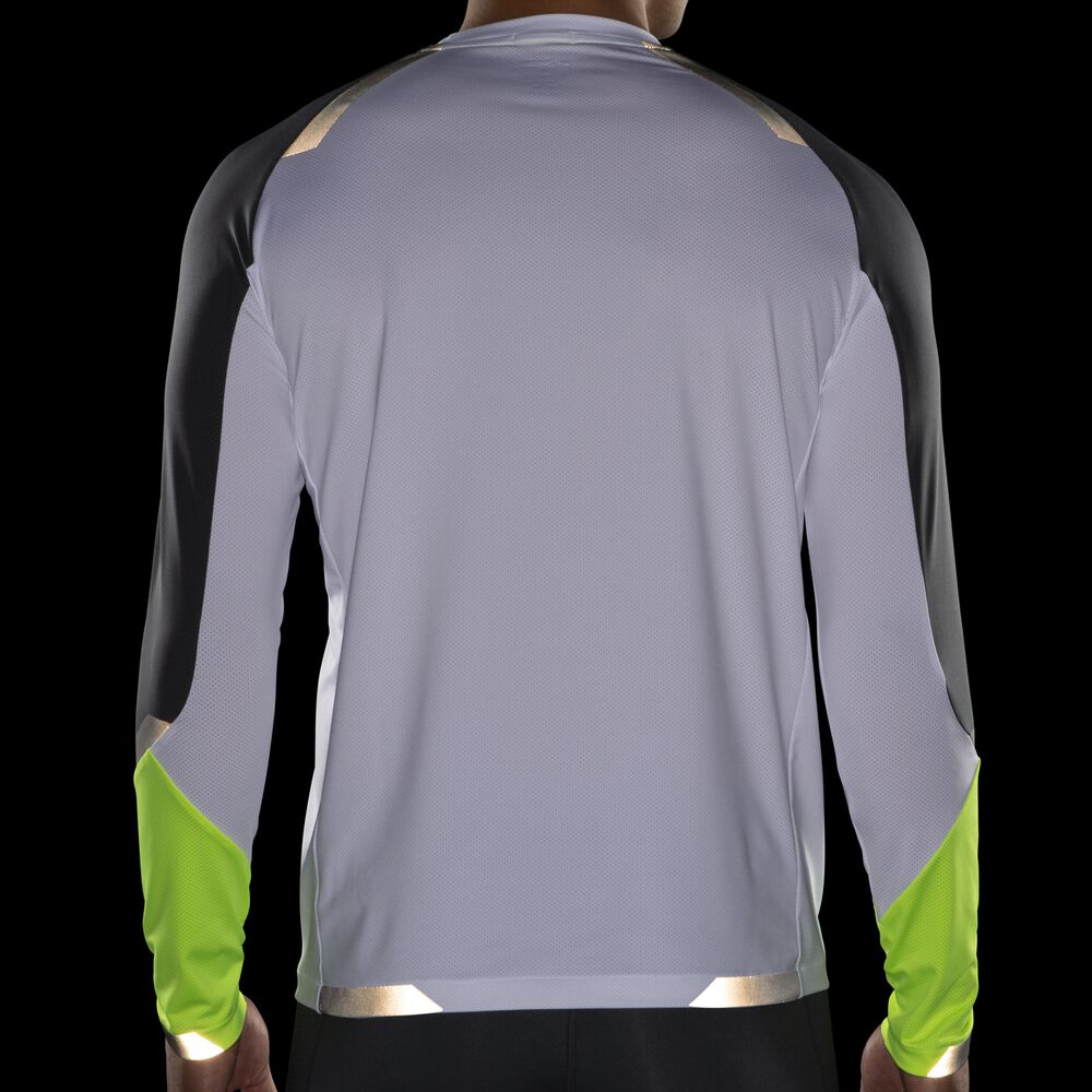 Camiseta Brooks Run Visible Long Sleeve Hombre Blancas | CR73945