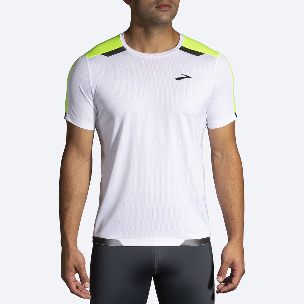 Camiseta Brooks Run Visible Short Sleeve Hombre Blancas | CR40365