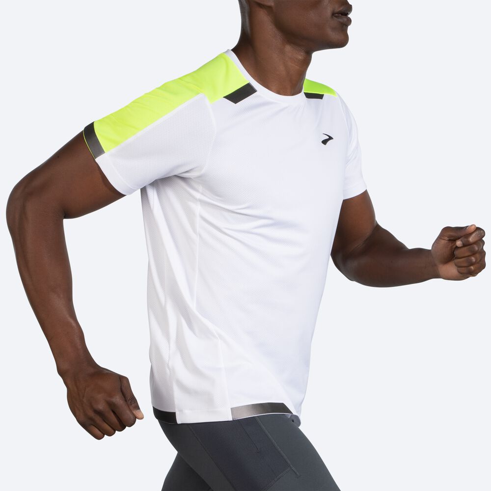 Camiseta Brooks Run Visible Short Sleeve Hombre Blancas | CR40365