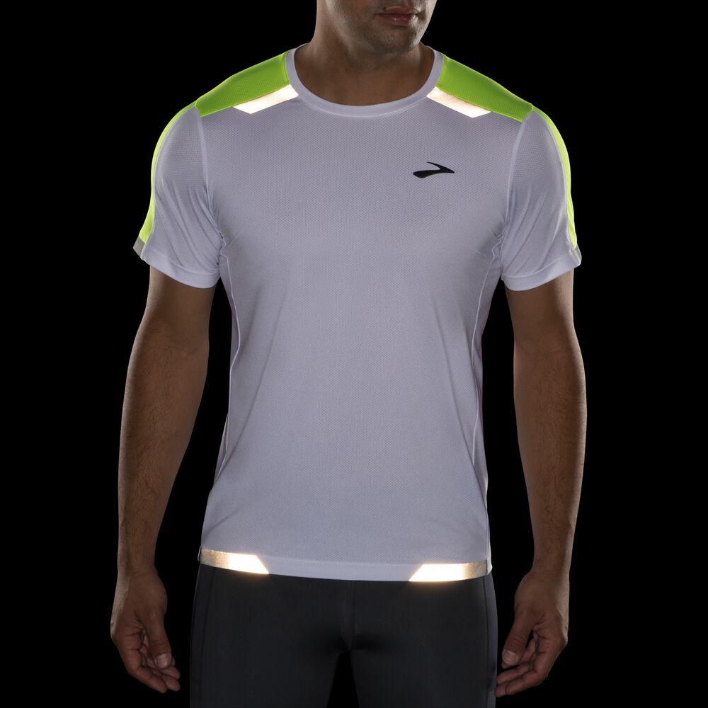 Camiseta Brooks Run Visible Short Sleeve Hombre Blancas | CR40365