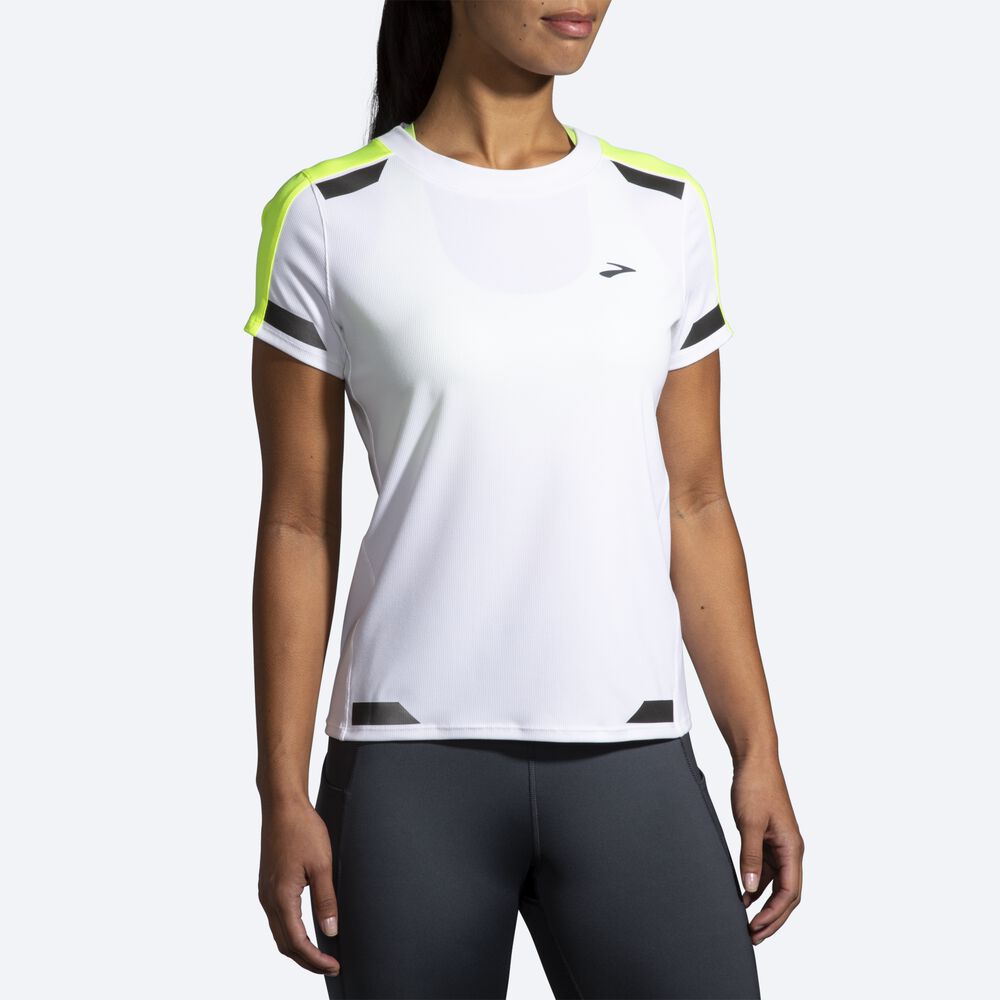 Camiseta Brooks Run Visible Short Sleeve Mujer Blancas | CR48536