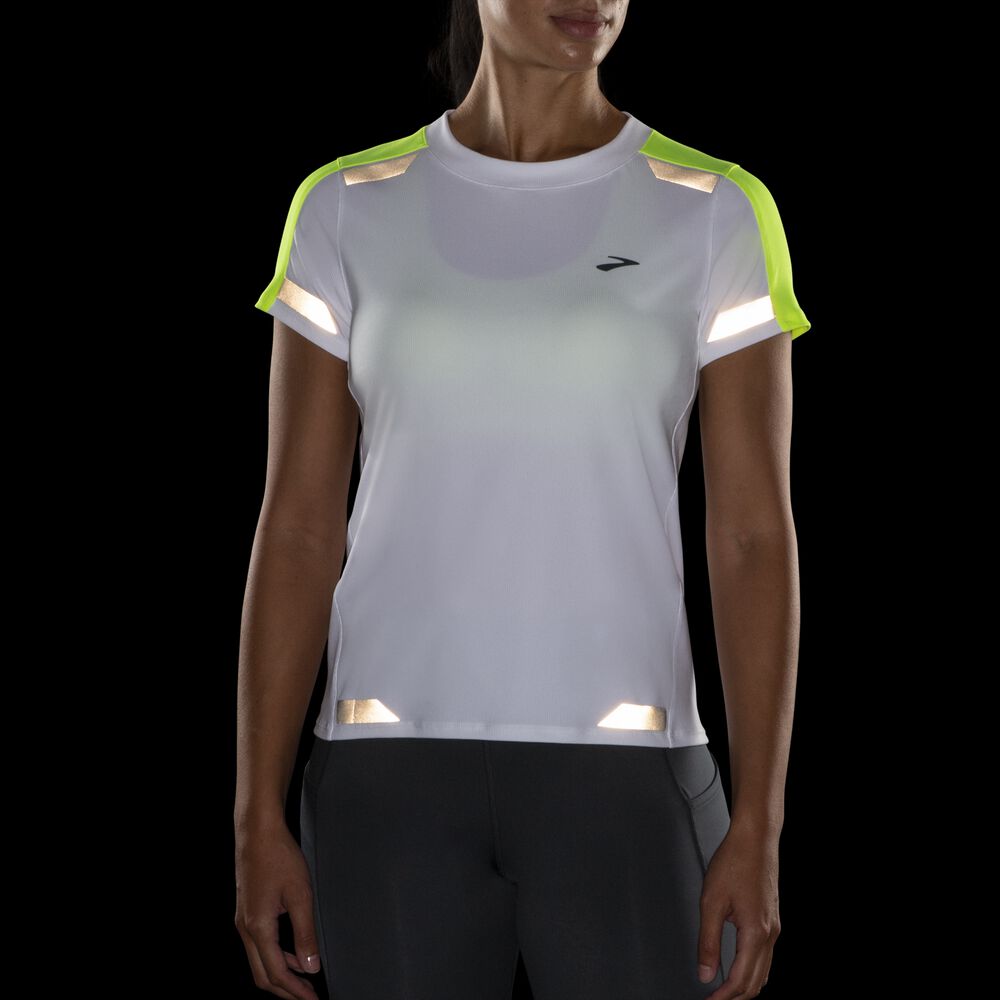 Camiseta Brooks Run Visible Short Sleeve Mujer Blancas | CR48536