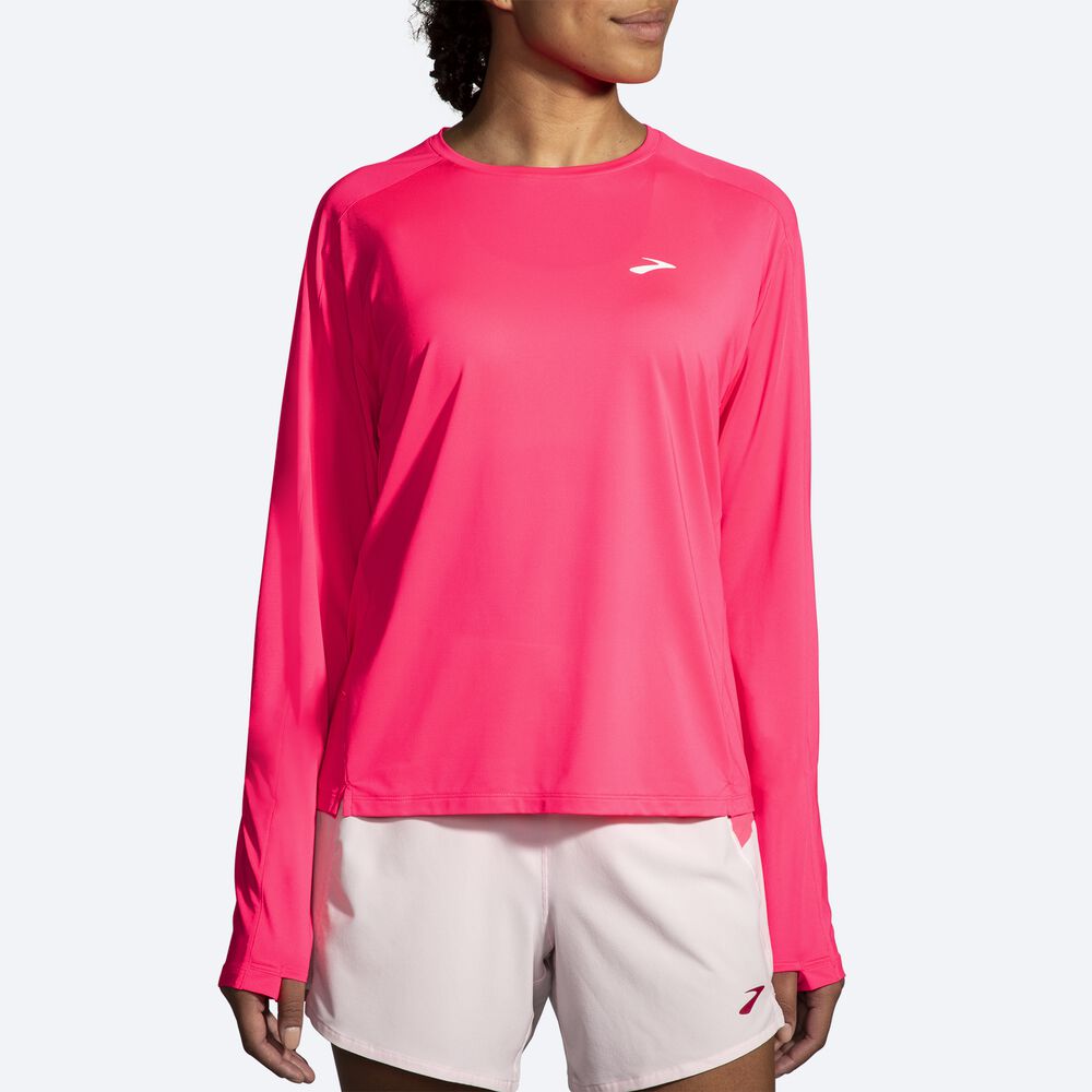 Camiseta Brooks Sprint Free Long Sleeve 2.0 Mujer Rosas | CR02456