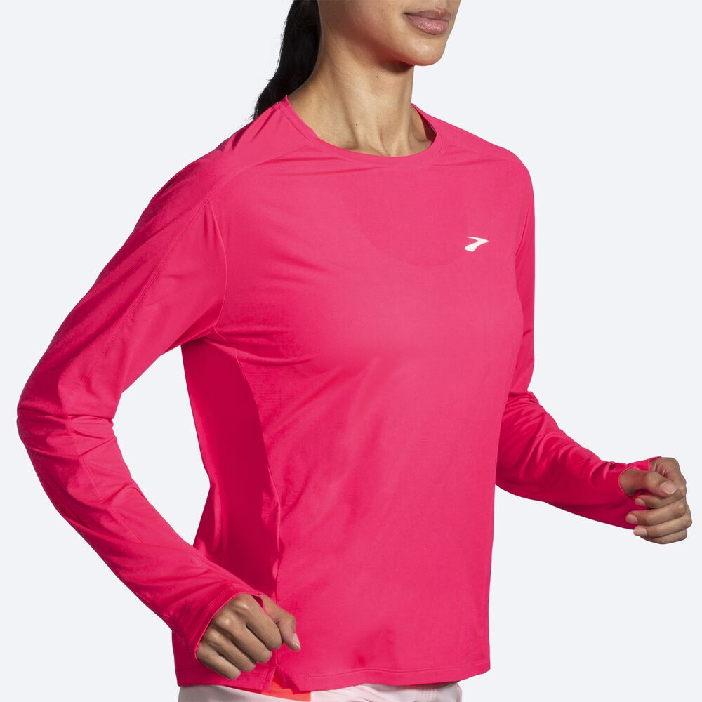 Camiseta Brooks Sprint Free Long Sleeve 2.0 Mujer Rosas | CR02456