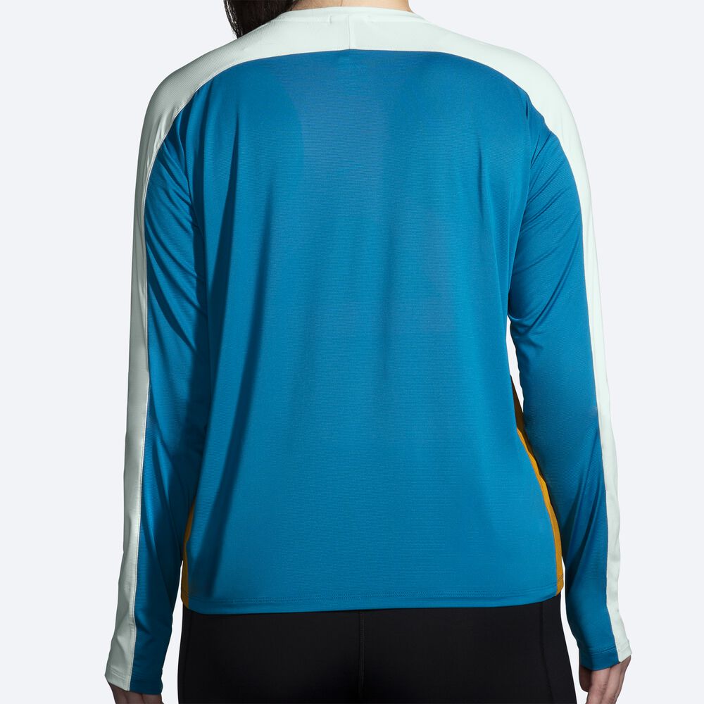 Camiseta Brooks Sprint Free Long Sleeve 2.0 Mujer Azules | CR09382