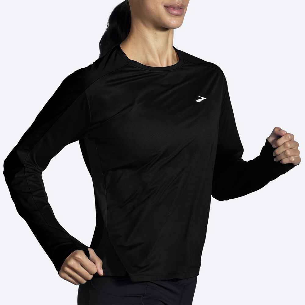 Camiseta Brooks Sprint Free Long Sleeve 2.0 Mujer Negras | CR13864