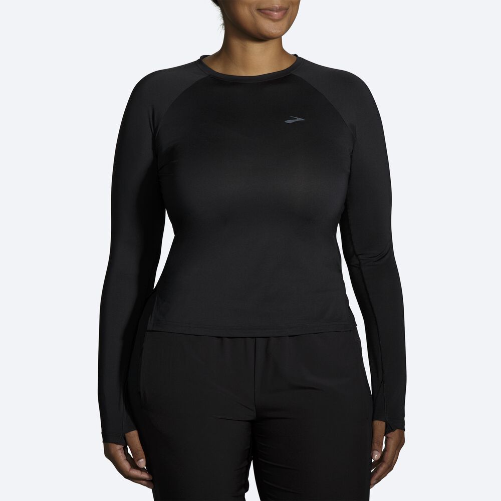 Camiseta Brooks Sprint Free Long Sleeve Mujer Negras | CR18426