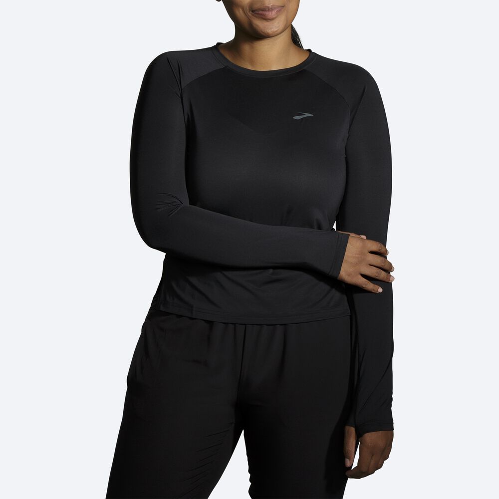 Camiseta Brooks Sprint Free Long Sleeve Mujer Negras | CR18426