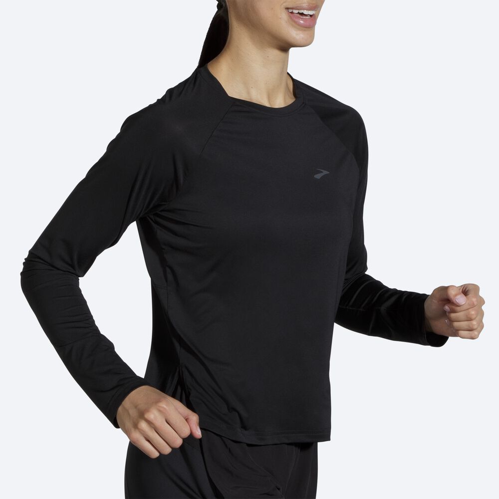 Camiseta Brooks Sprint Free Long Sleeve Mujer Negras | CR18426