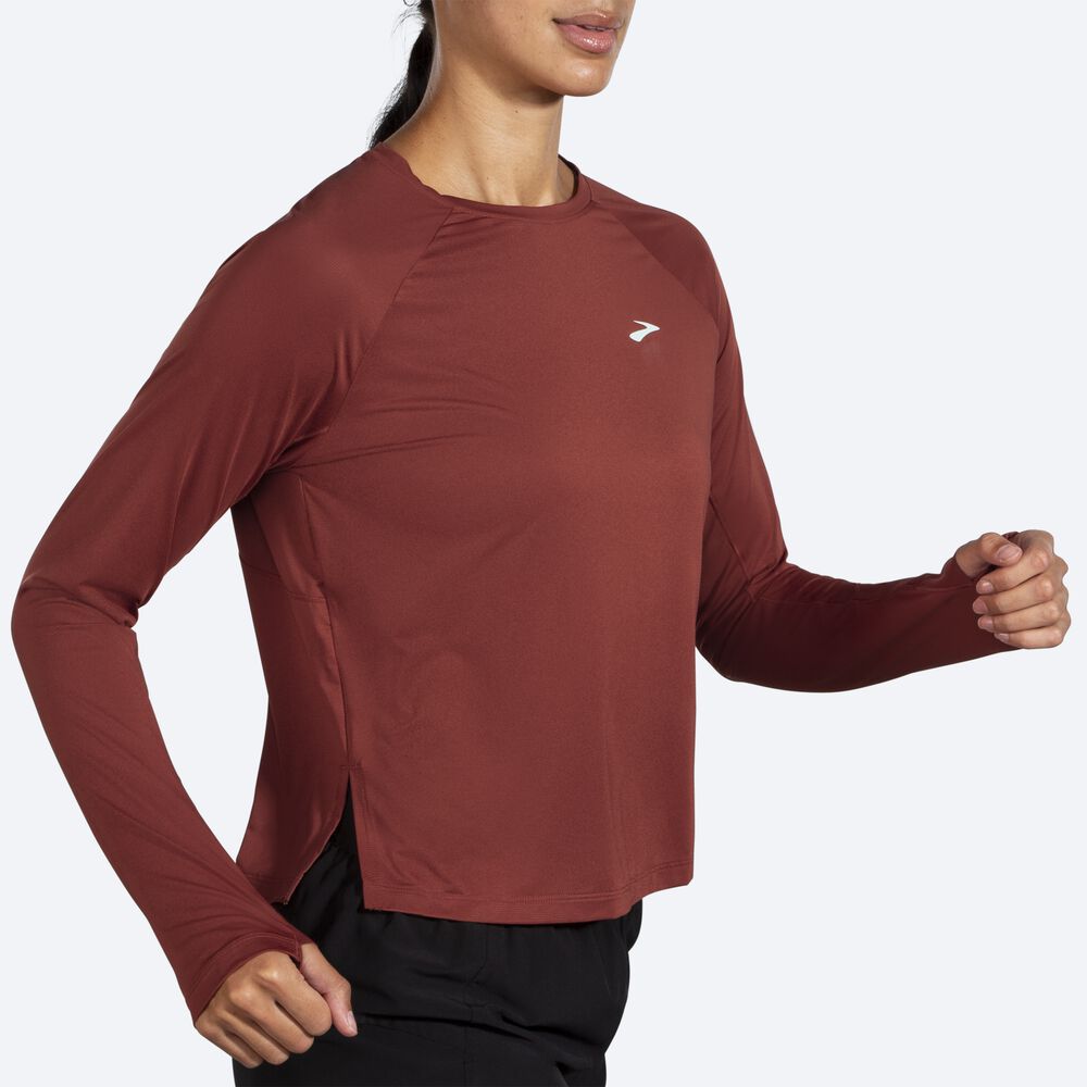 Camiseta Brooks Sprint Free Long Sleeve Mujer Cobra | CR53490