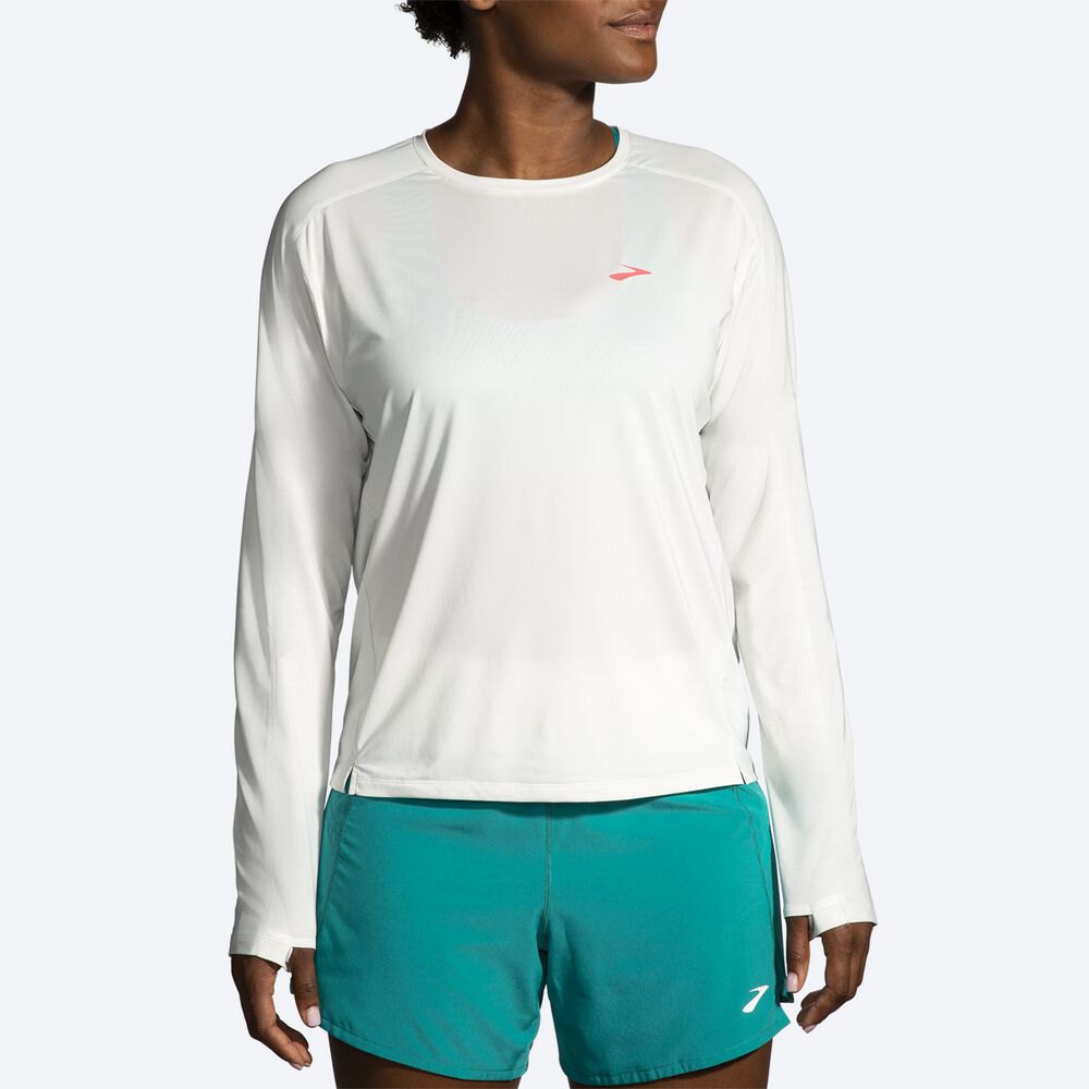 Camiseta Brooks Sprint Free Long Sleeve 2.0 Mujer Verde Menta | CR75038