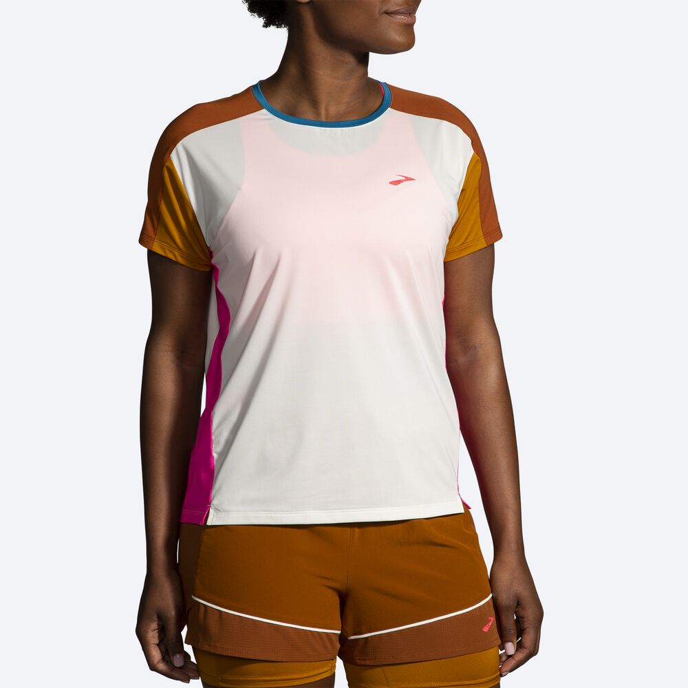 Camiseta Brooks Sprint Free Short Sleeve 2.0 Mujer / Claro Fucsia | CR40792