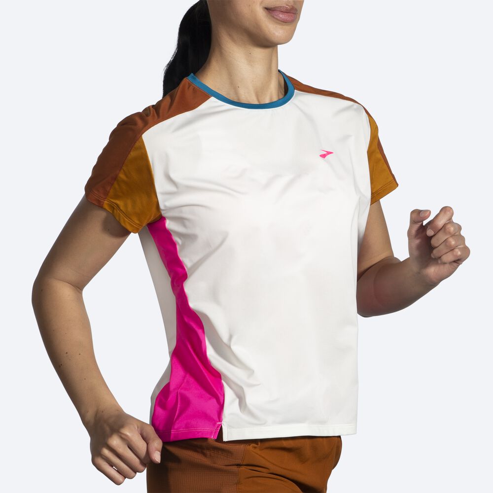 Camiseta Brooks Sprint Free Short Sleeve 2.0 Mujer / Claro Fucsia | CR40792