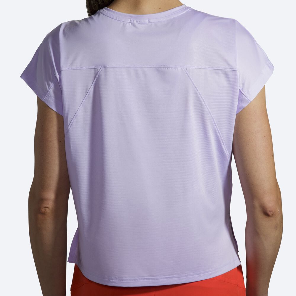 Camiseta Brooks Sprint Free Short Sleeve Mujer Moradas Gris | CR50147