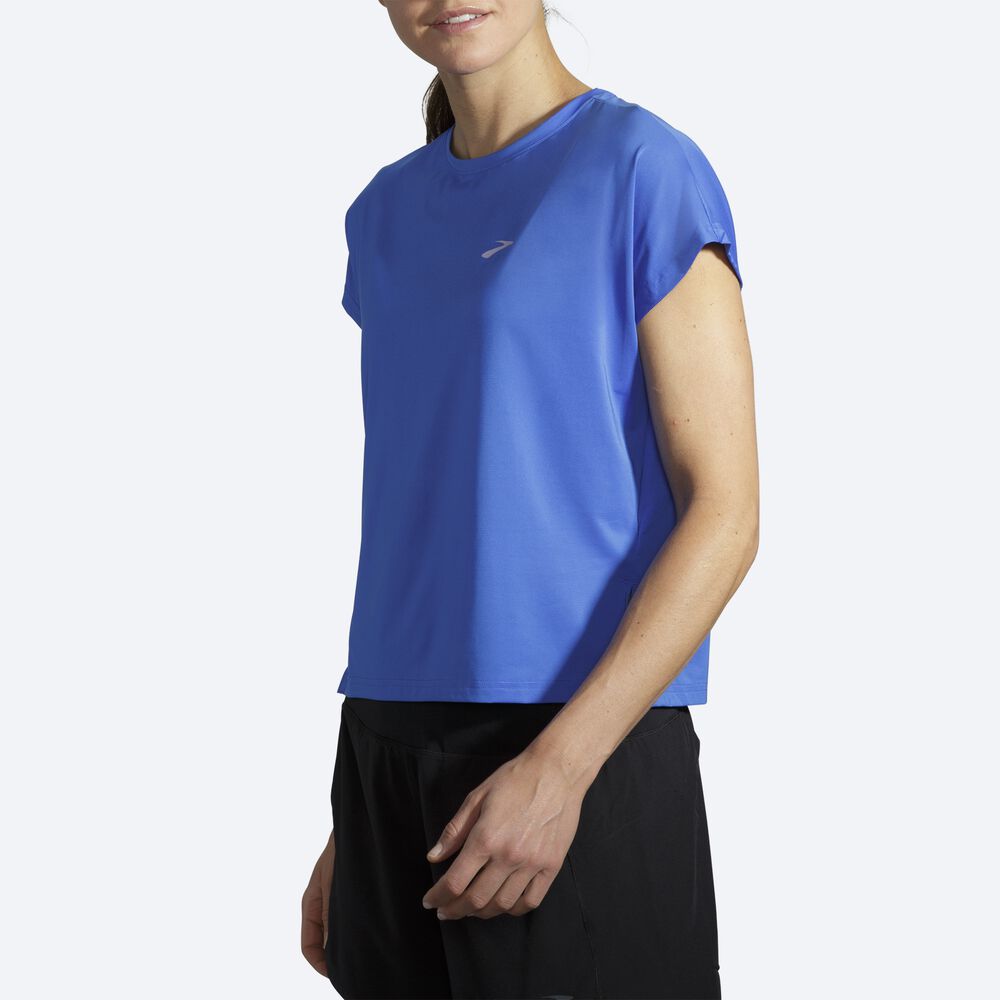 Camiseta Brooks Sprint Free Short Sleeve Mujer Azules | CR85971