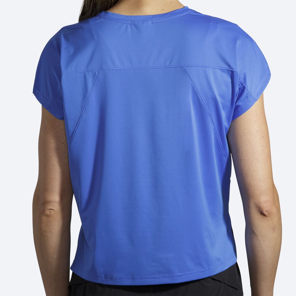 Camiseta Brooks Sprint Free Short Sleeve Mujer Azules | CR85971