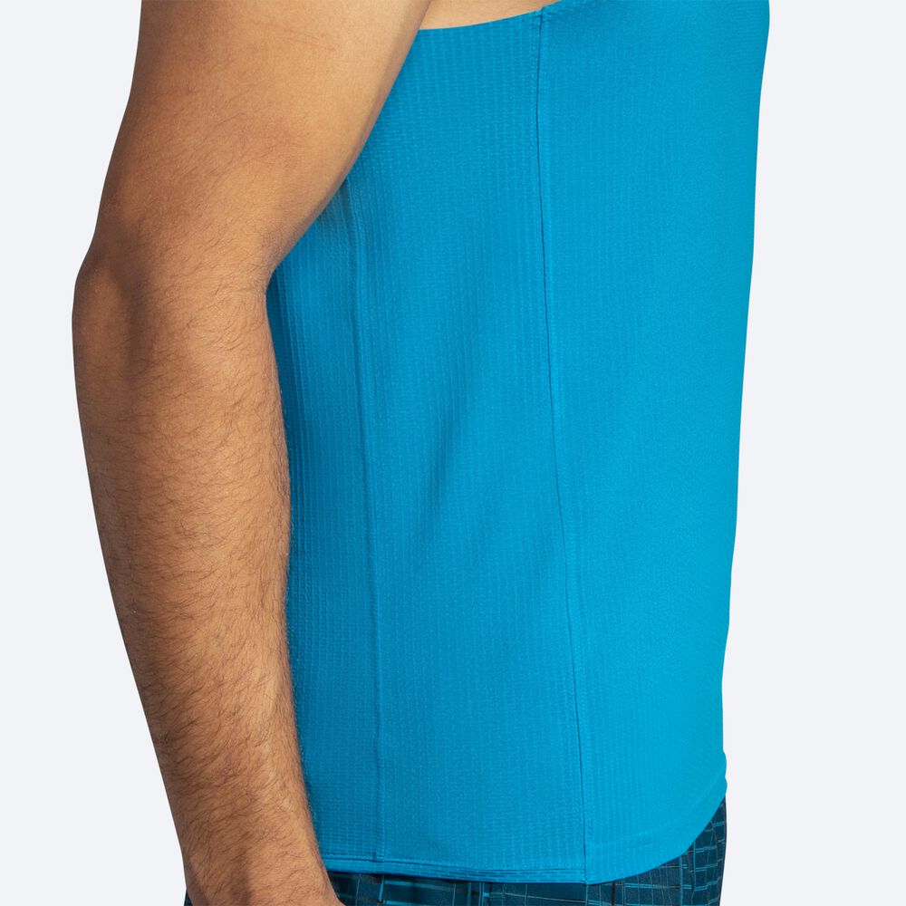 Camiseta Tirantes Brooks Atmosphere Singlet Hombre Azules/Verde Oscuro | CR69072