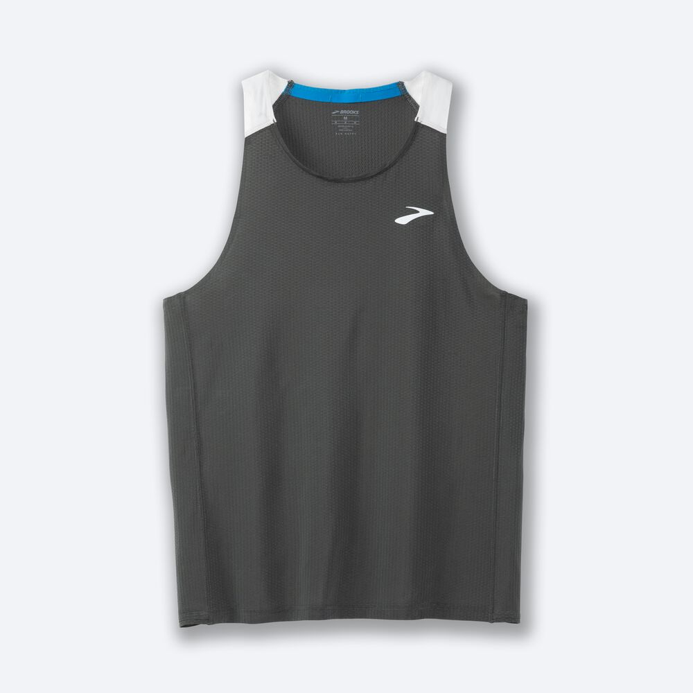 Camiseta Tirantes Brooks Atmosphere Singlet Hombre Gris Oscuro/Gris | CR70612