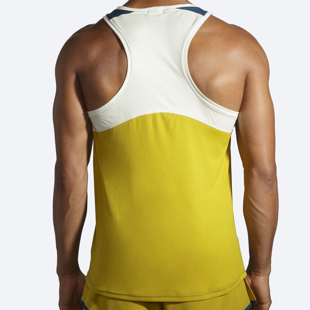 Camiseta Tirantes Brooks Atmosphere Singlet Hombre Indigo/Naranjas | CR81549