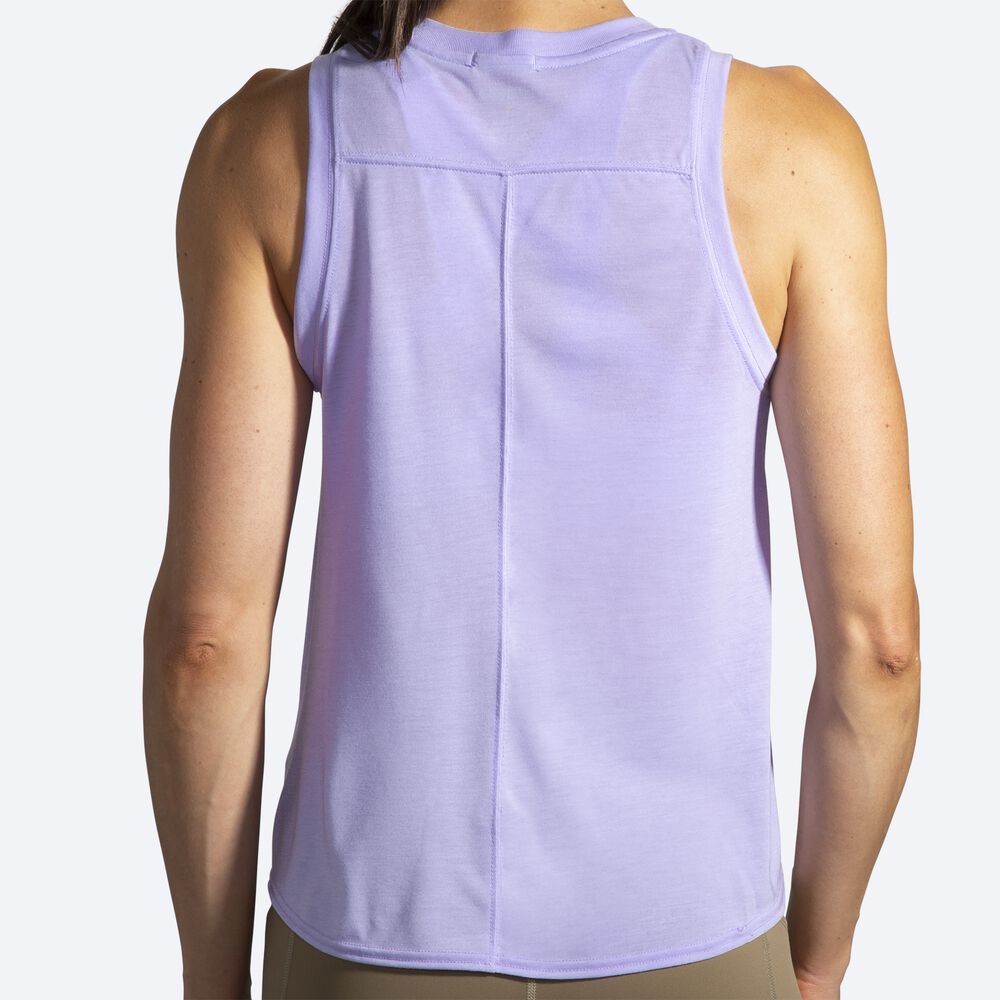 Camiseta Tirantes Brooks Distance Estampadas Mujer Moradas Gris | CR58906