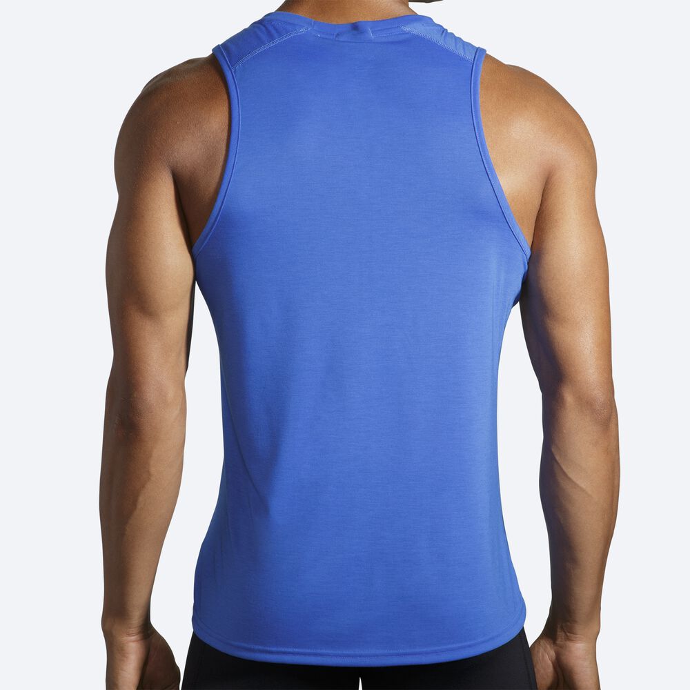 Camiseta Tirantes Brooks Distance Estampadas Hombre Azules | CR93502