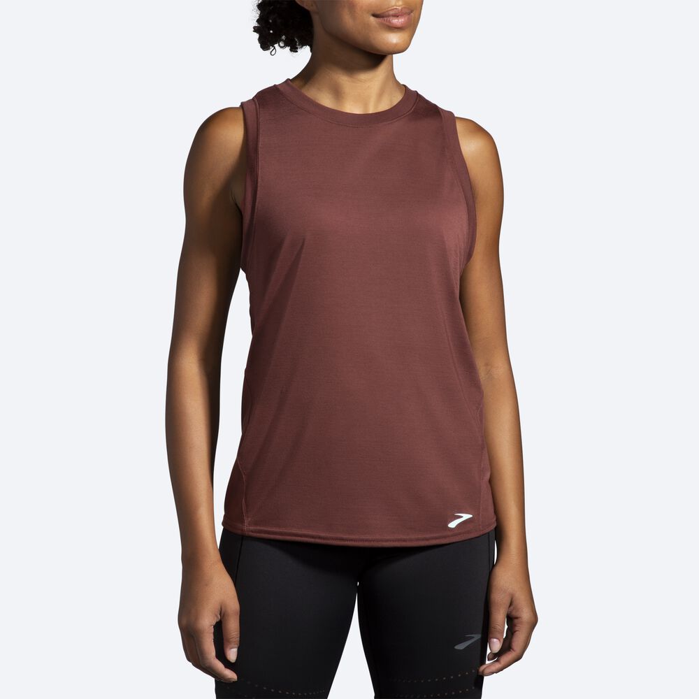 Camiseta Tirantes Brooks Distance Mujer Chocolate | CR02947