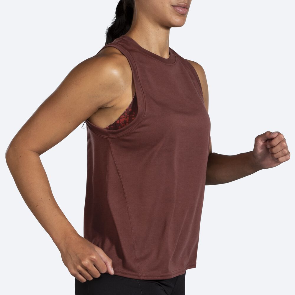 Camiseta Tirantes Brooks Distance Mujer Chocolate | CR02947