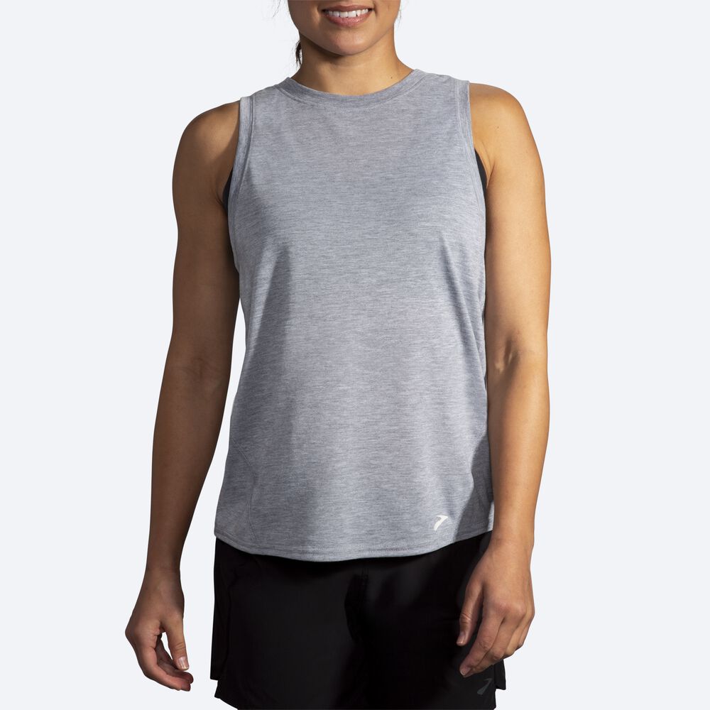 Camiseta Tirantes Brooks Distance Mujer Gris | CR03285