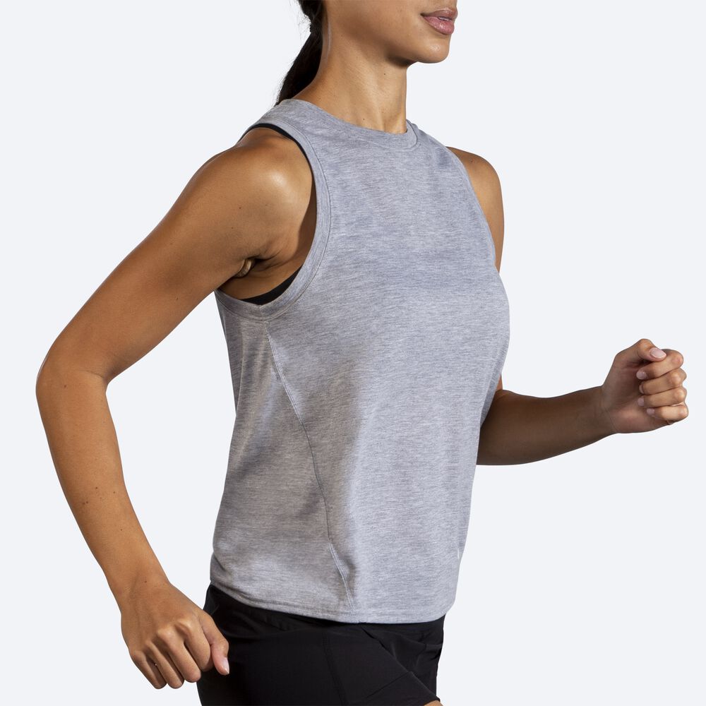 Camiseta Tirantes Brooks Distance Mujer Gris | CR03285