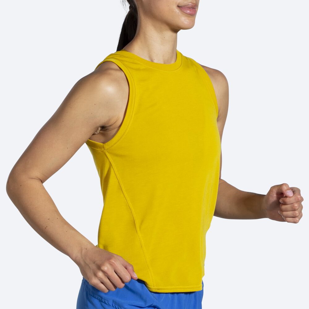 Camiseta Tirantes Brooks Distance Mujer Doradas | CR06739